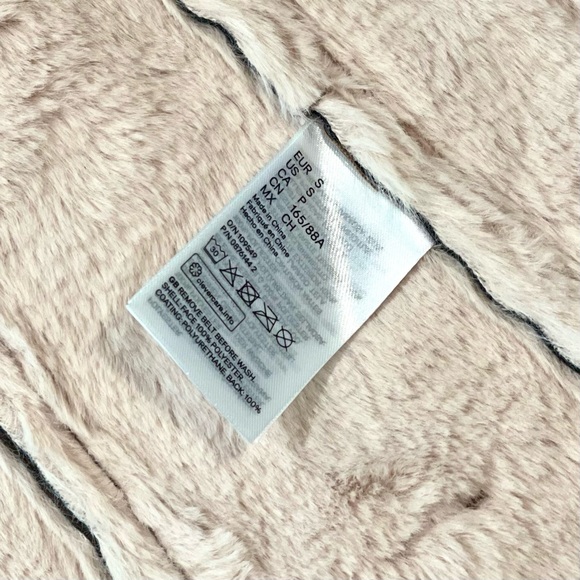 H&M Divided Brown Vegan Leather Shearling Faux Fur Oversized Moto Biker Jacket - Picture 9 of 9